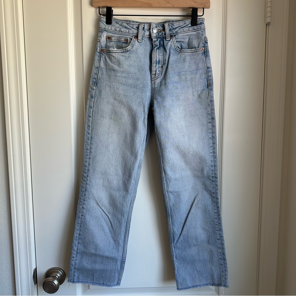Topshop Straight High-Waisted Denim Jeans